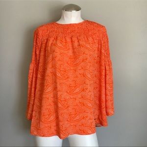 New Michael Kors Orange Poppy Blouse